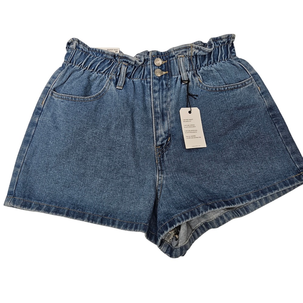 Forever 21 Paper Bag Denim Shorts Size 29 NWT